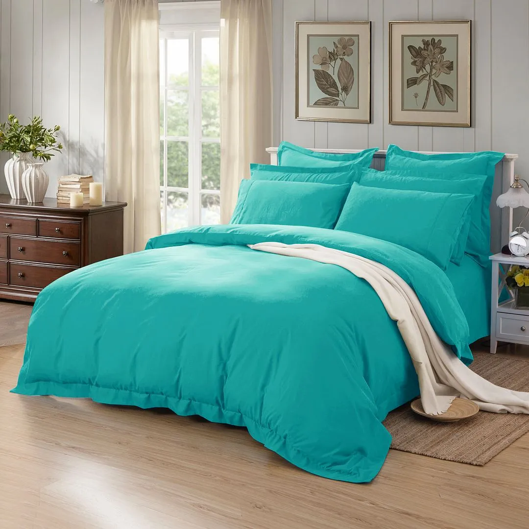 1000TC | Tailored | King Size | Teal | Duvet Quilt Cover Set