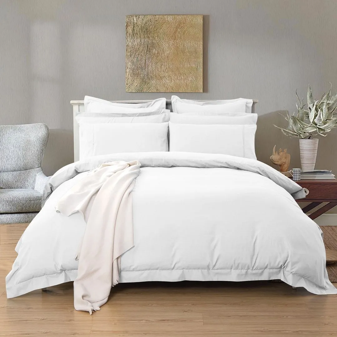 1000TC | Tailored | Single Size | White | Duvet Quilt Cover Set