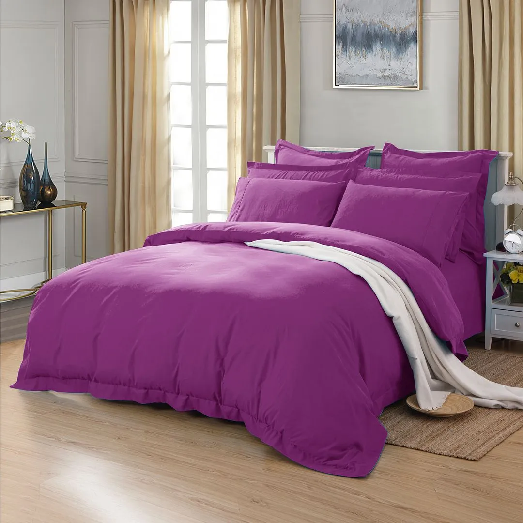 1000TC | Tailored | Super King Size | Purple | Duvet Quilt Cover Set