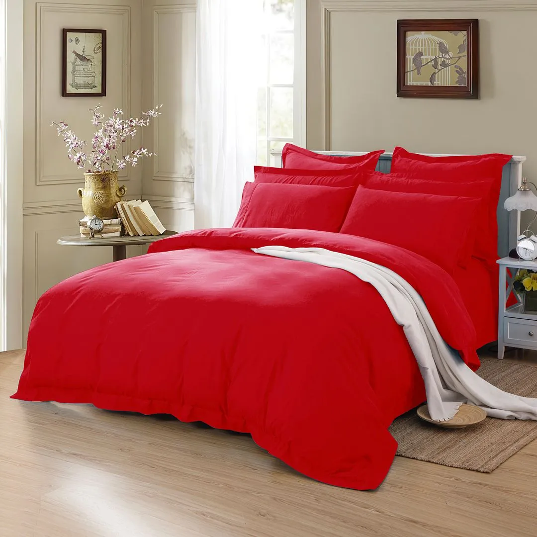 1000TC | Tailored | Super King Size | Red | Duvet Quilt Cover Set