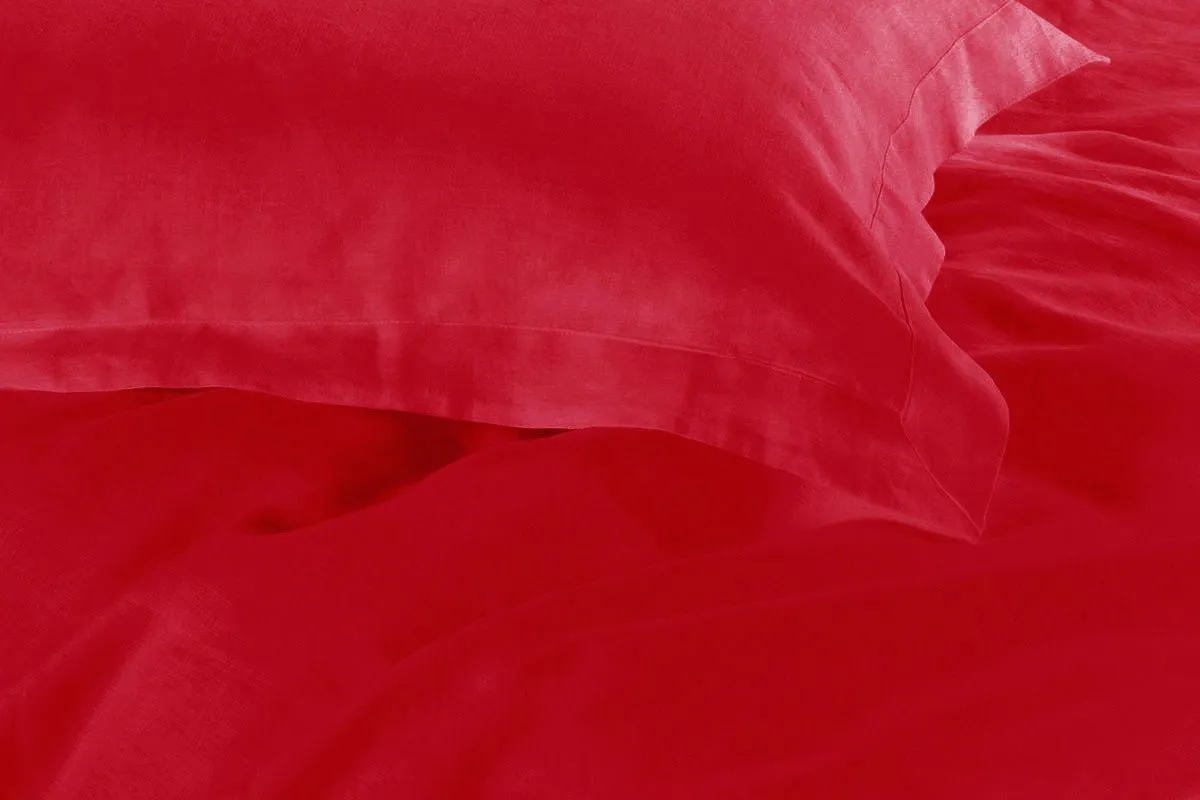 1000TC | Tailored | Super King Size | Red | Duvet Quilt Cover Set
