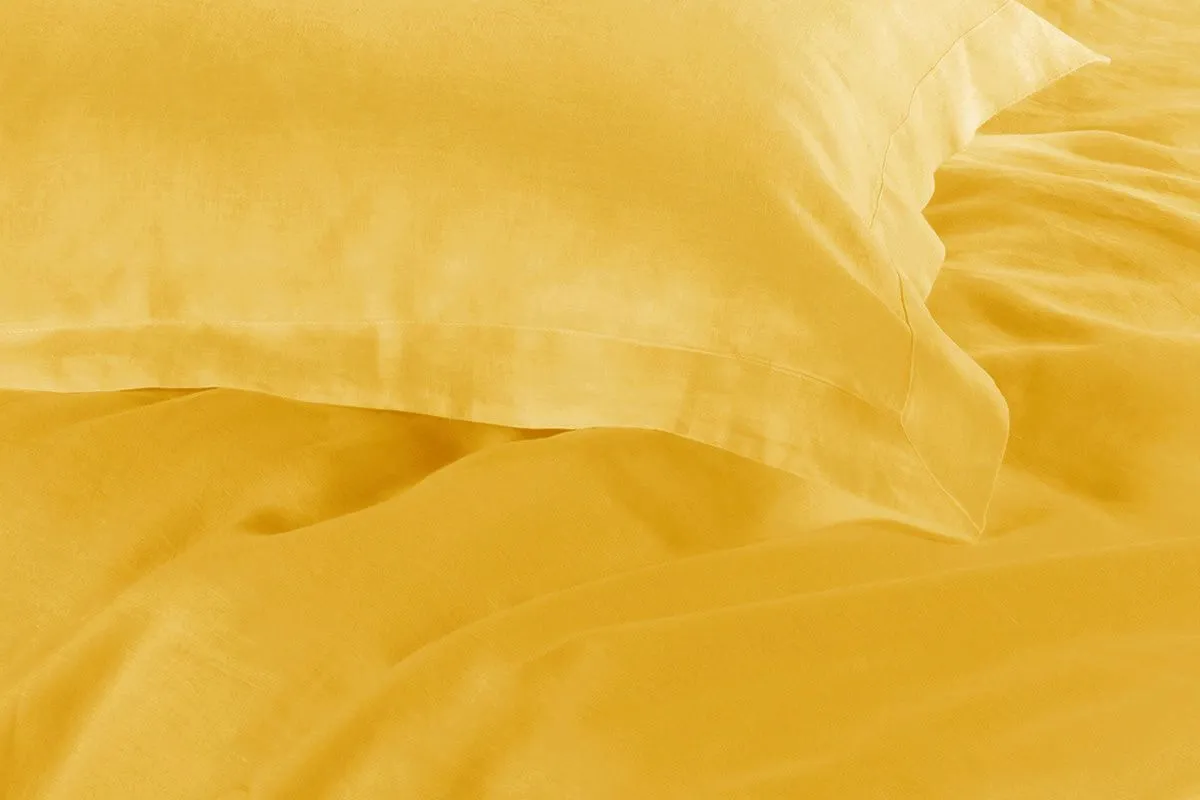 1000TC | Tailored | Ultra Soft | Super King Size | Yellow | Duvet Quilt Cover Set