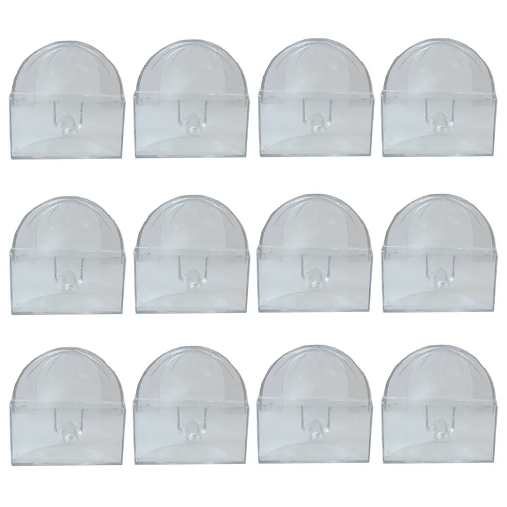12 Pc Universal Bird Cage Seed Water Food Feeder Clear Heavy Duty Plastic Cups