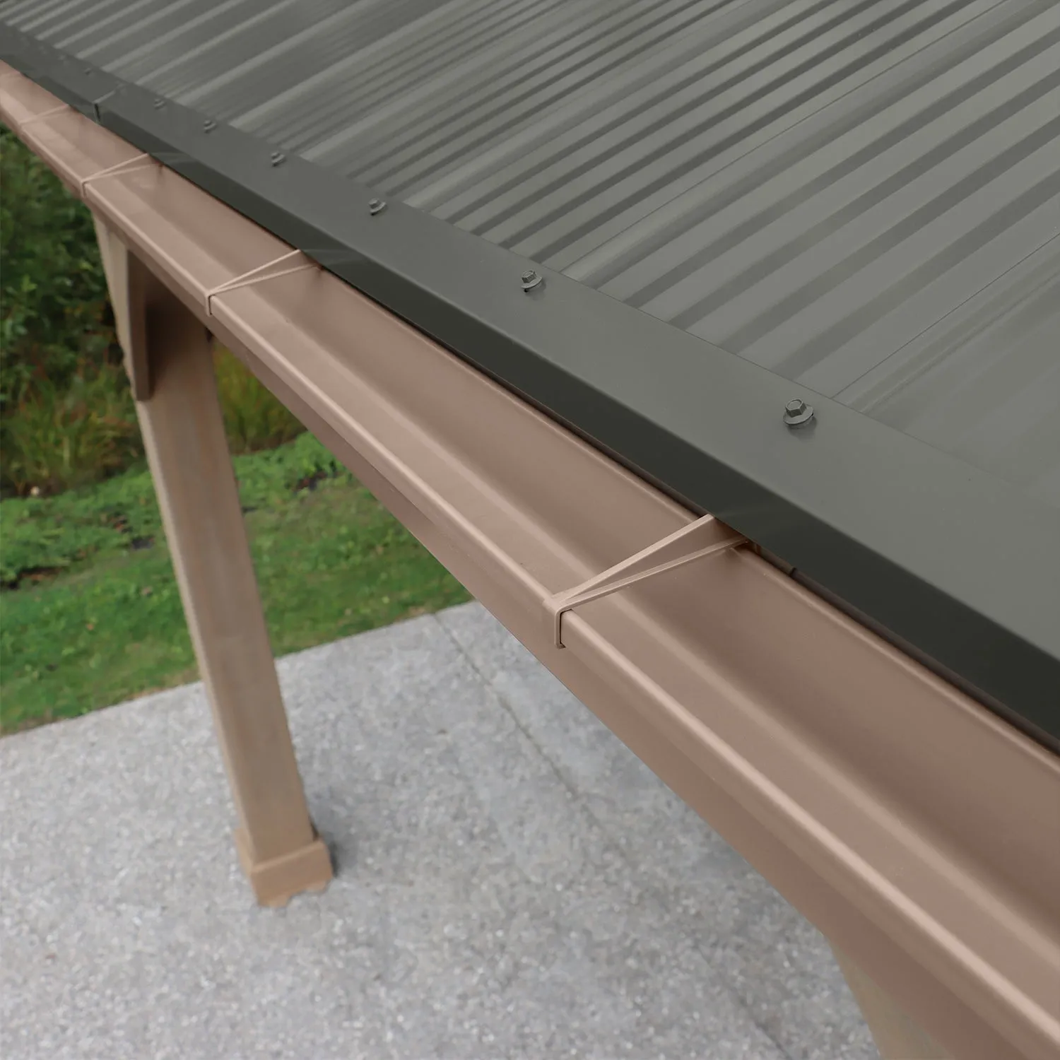 14' x 12' Pavilion Set (With Privacy Wall and Gutters)