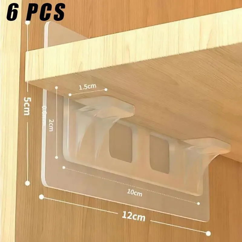 6 12pcs Non Marking Wardrobe Divider Brackets Anti Slip Support for Kitchen Cabinets