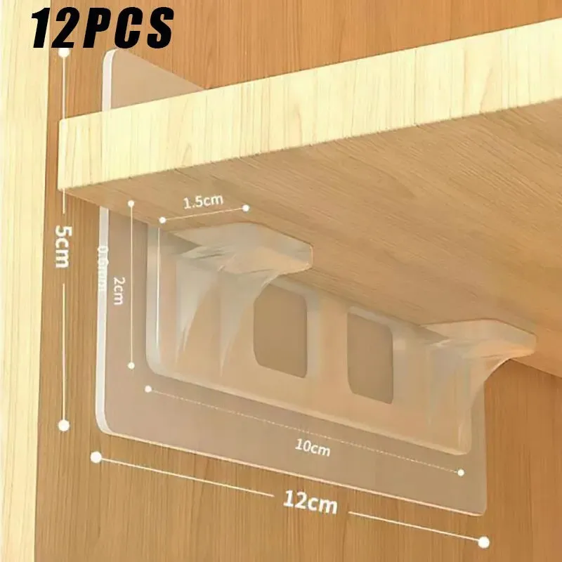 6 12pcs Non Marking Wardrobe Divider Brackets Anti Slip Support for Kitchen Cabinets