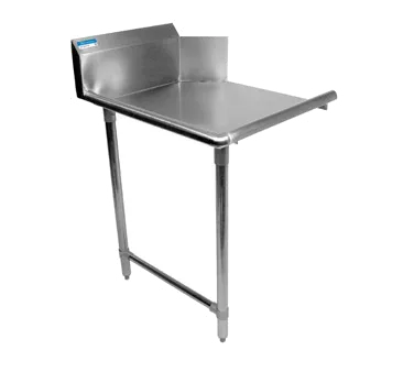 BK Resources BKCDT-60-L 60" Left Stainless Steel Clean Dish Table with Galvanized Legs
