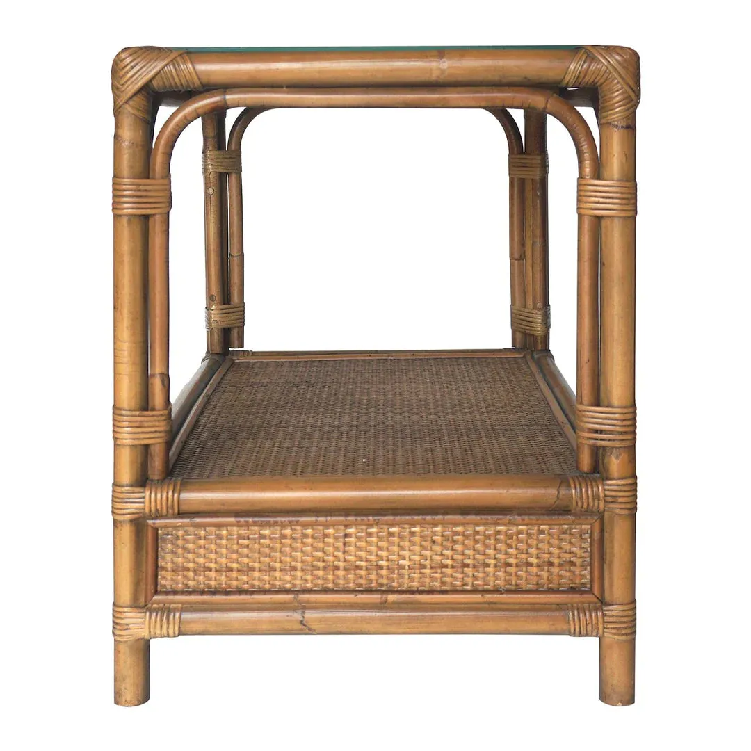 Cayman Rattan Side Table Glass Top