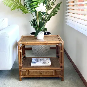 Cayman Rattan Side Table Glass Top