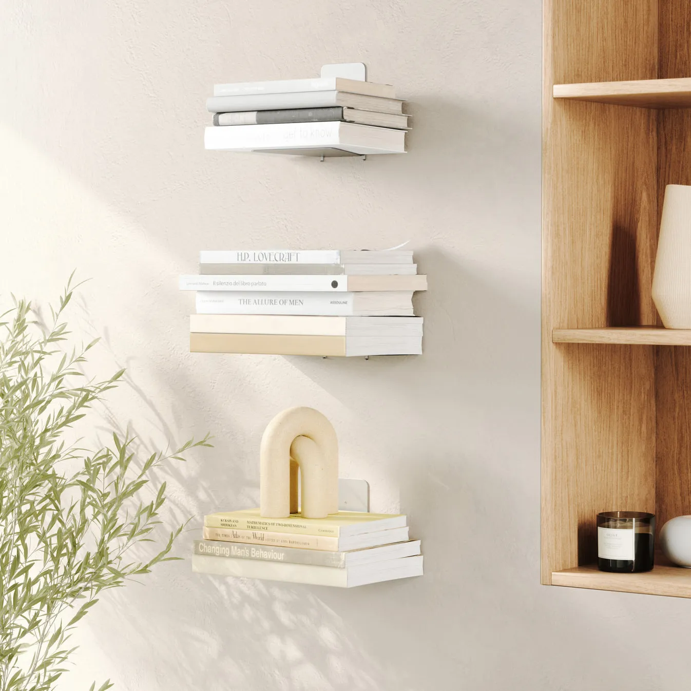 CONCEAL BOOK SHELF - SILVER