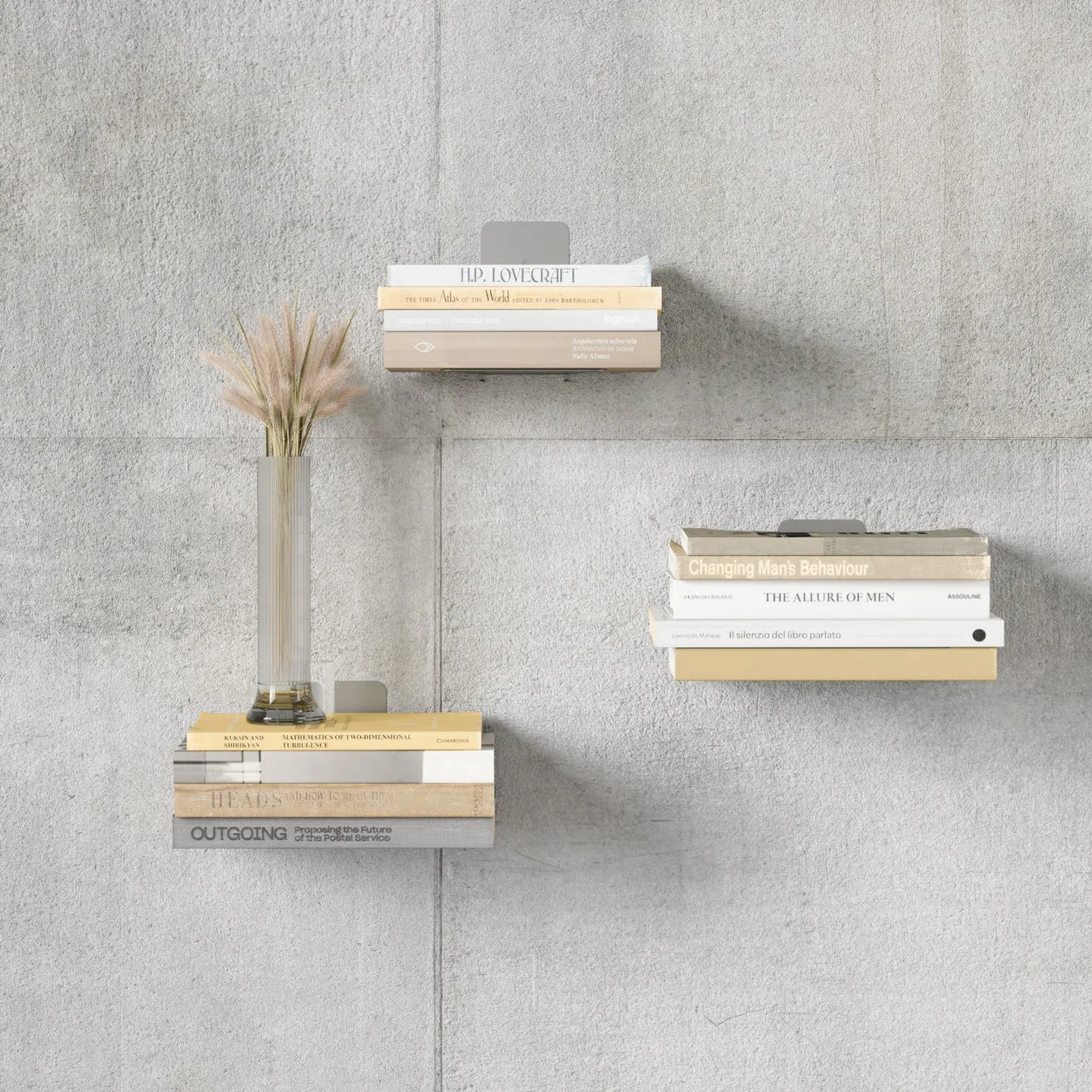 CONCEAL BOOK SHELF - SILVER