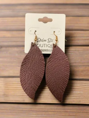 Curved Leaf Earrings