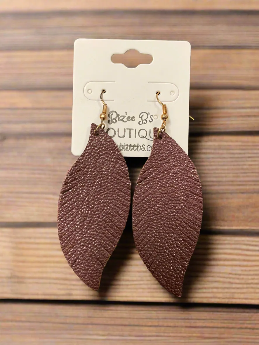 Curved Leaf Earrings