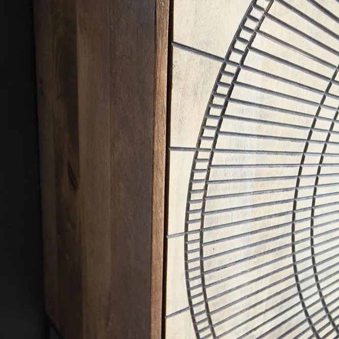 Daisy Carved Wooden Sideboard