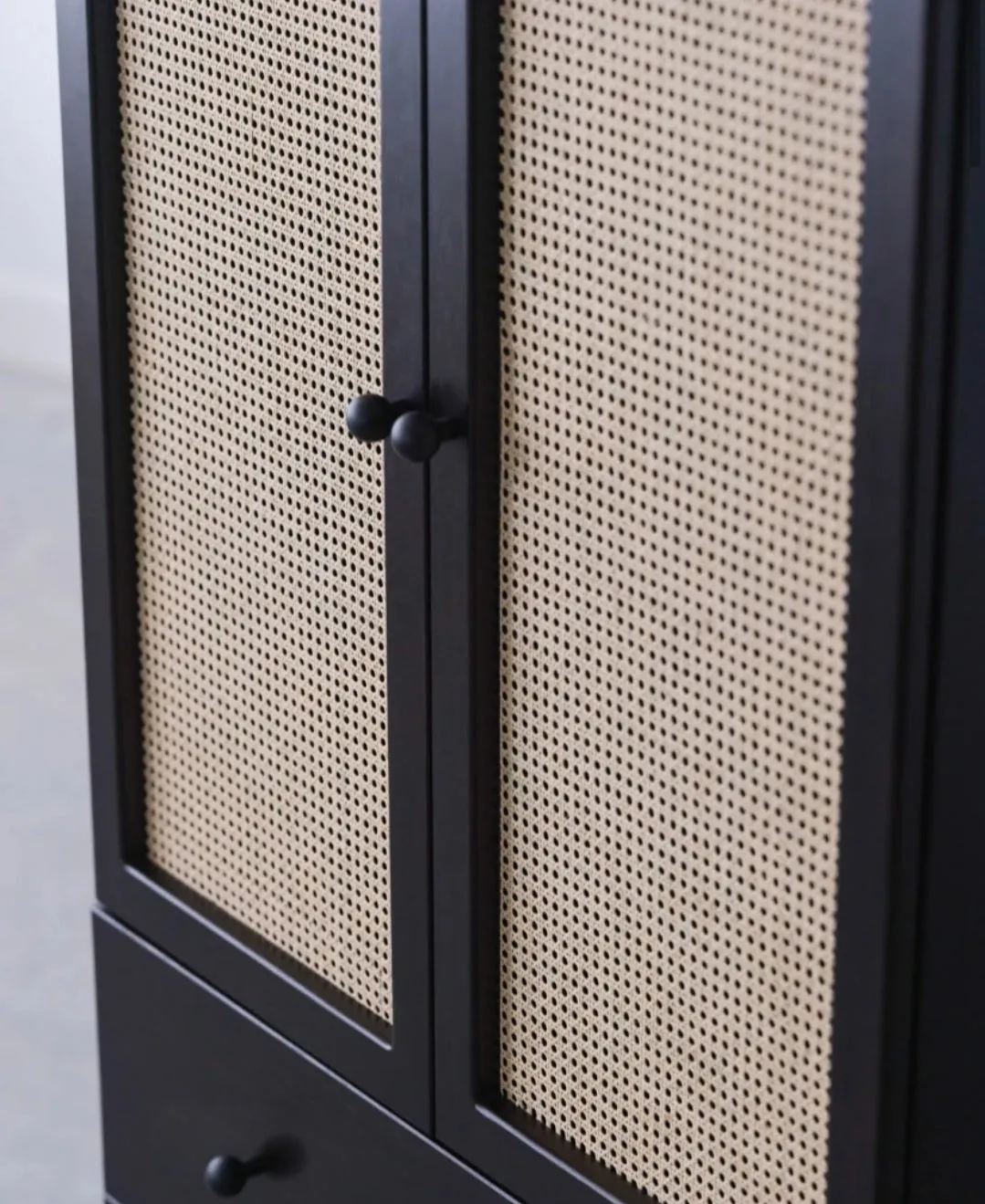 Fresco Solid Wood Cane Cabinet