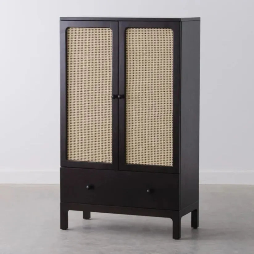 Fresco Solid Wood Cane Cabinet