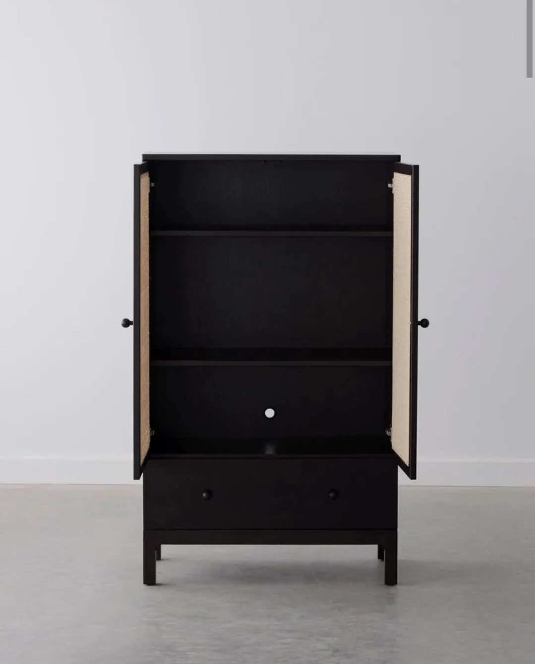 Fresco Solid Wood Cane Cabinet