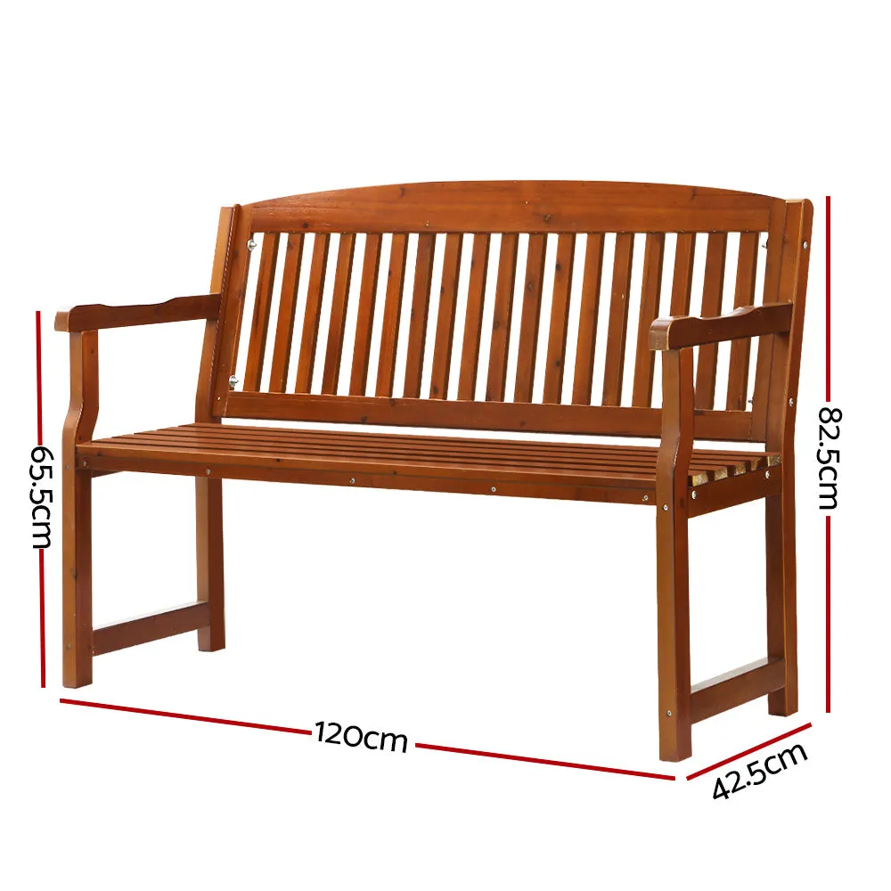 Handcrafted 2-Seater Wooden Garden Bench, Weather-Resistant - Gardeon