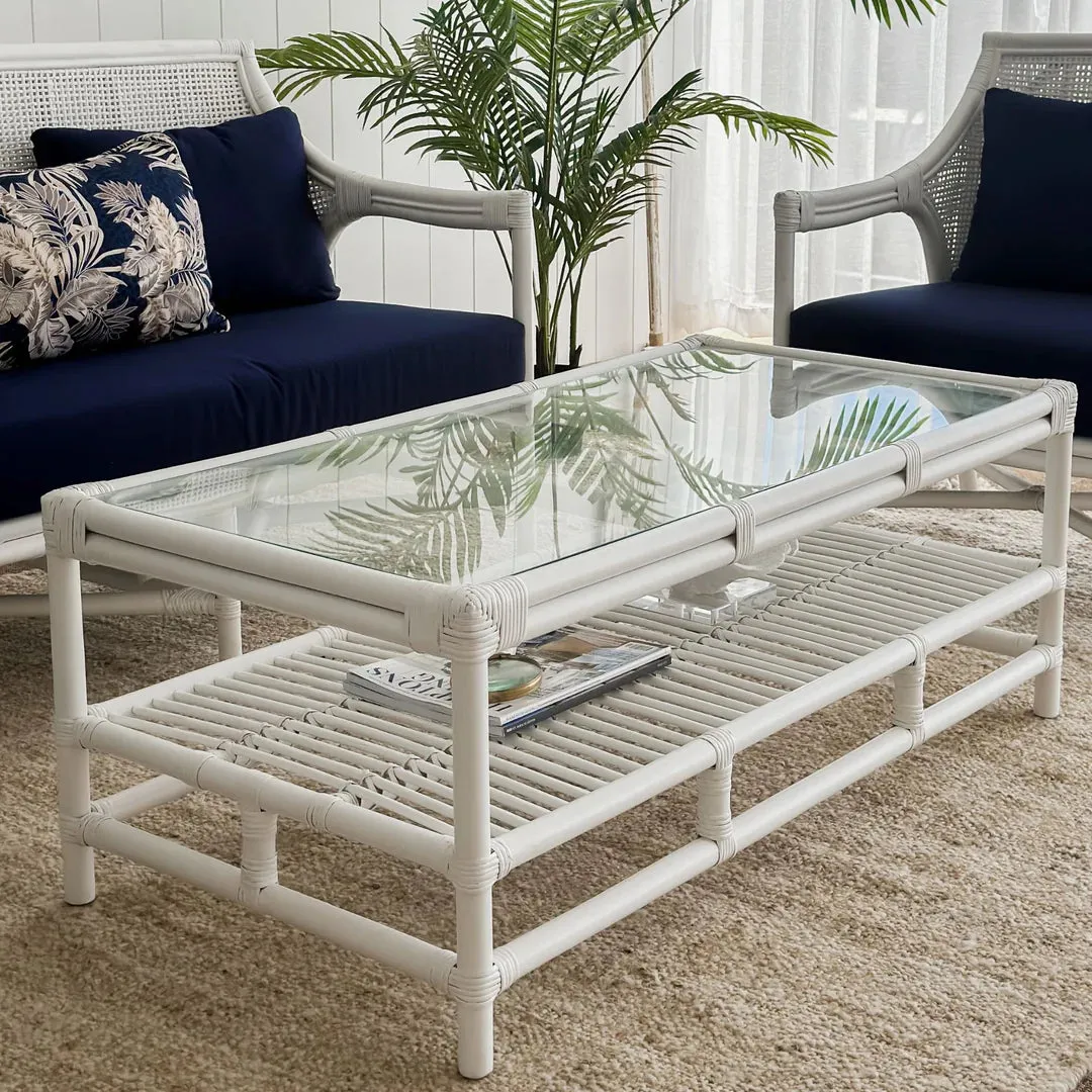 Havana Rattan Coffee Table White