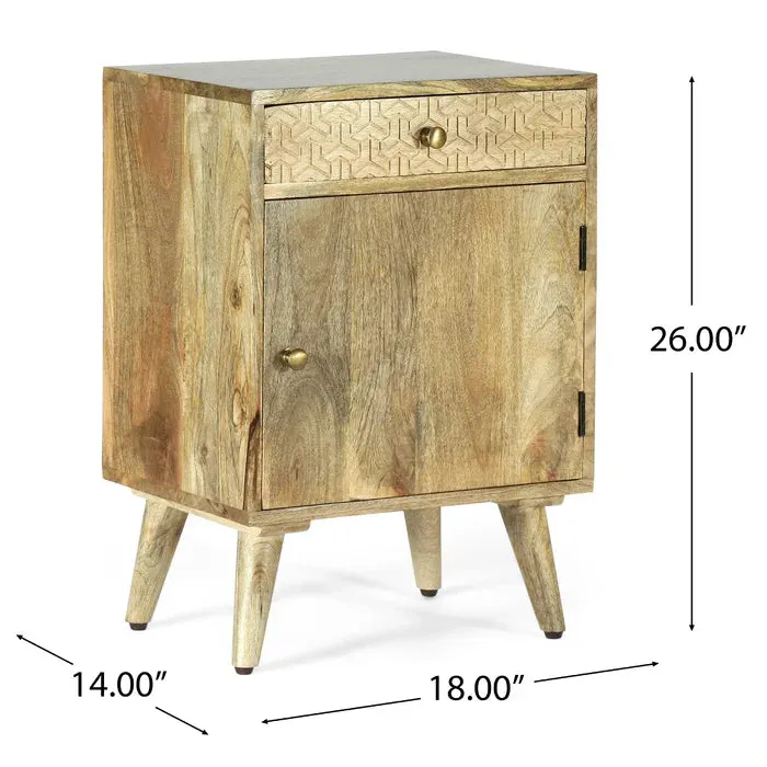 Leeza Mango Wood Bedside Table