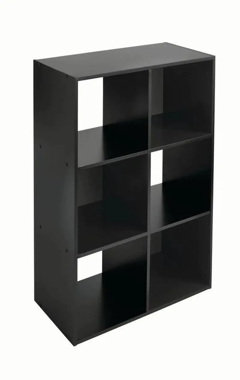 Mainstays 11" 6-Cube Storage Organizer, Black