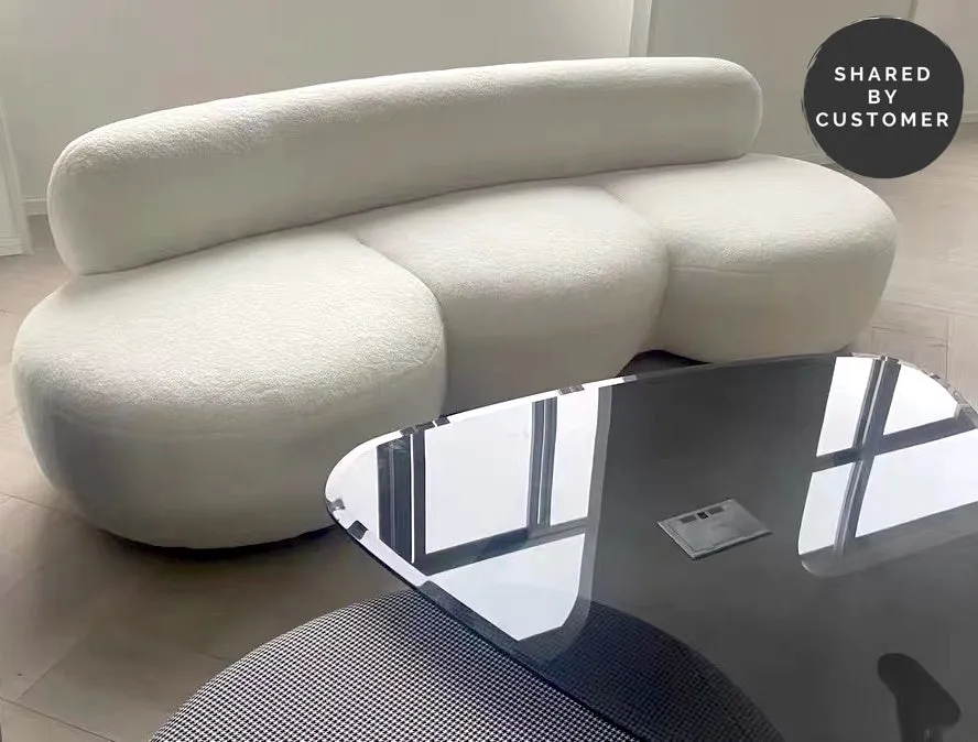 Modern White Curved Sofa