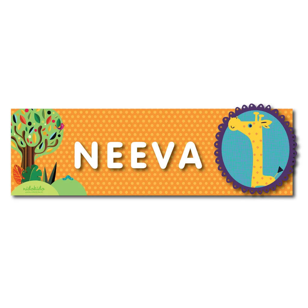 Name Plaque <br> Giraffe Motif