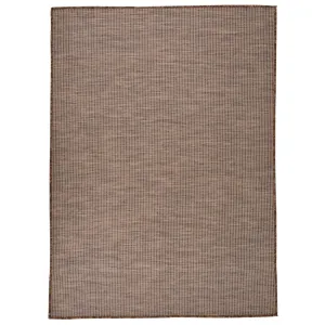 Outdoor Flatweave Rug 200x280 cm Brown