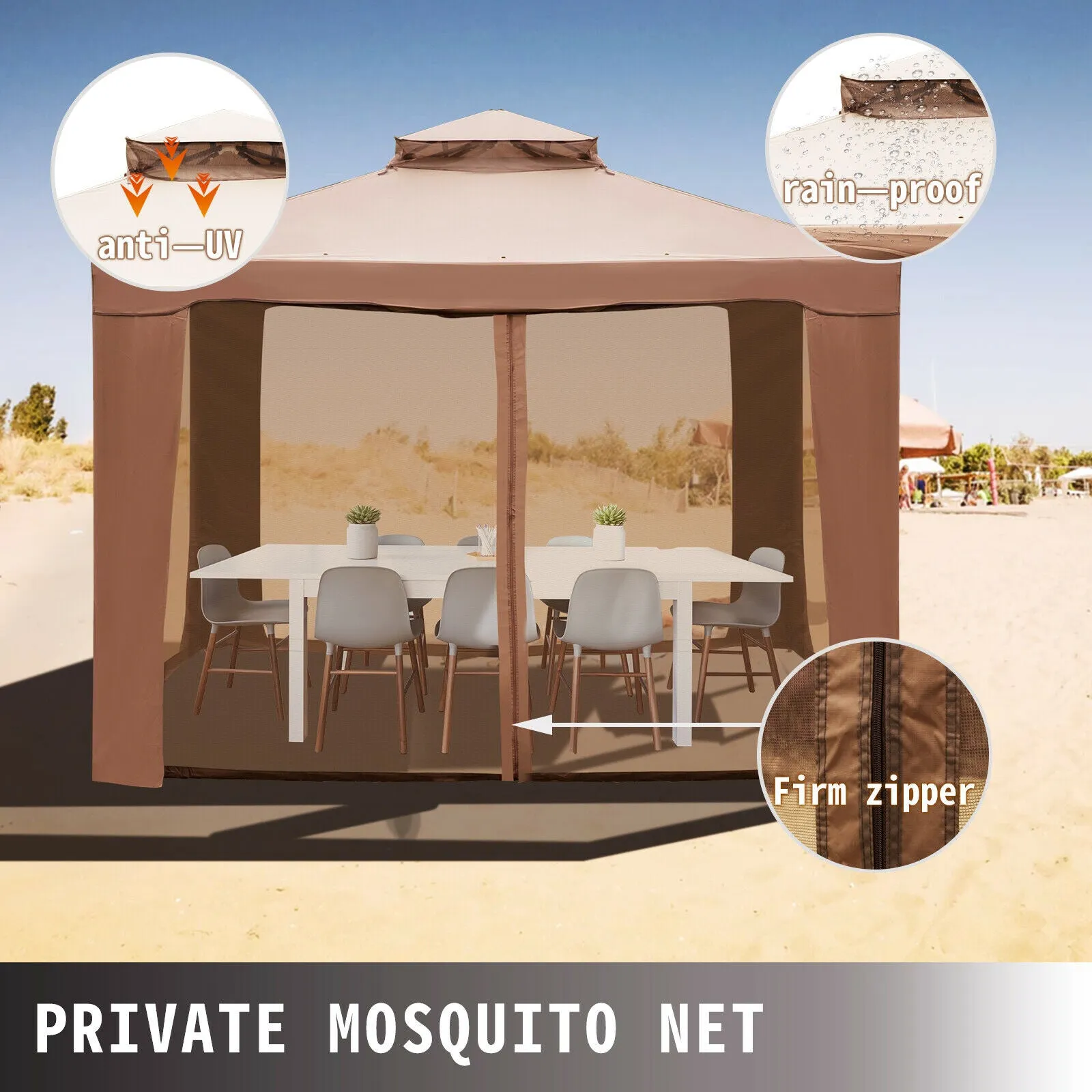 Outdoor Gazebo Canopy Tent W/Netting