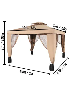 Outdoor Gazebo Canopy Tent W/Netting
