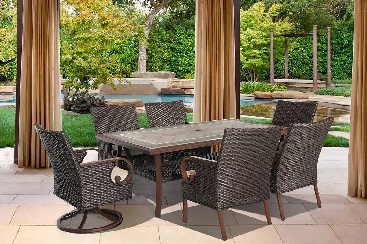 Patio Time Brooks 7-piece Wicker Dining Set
