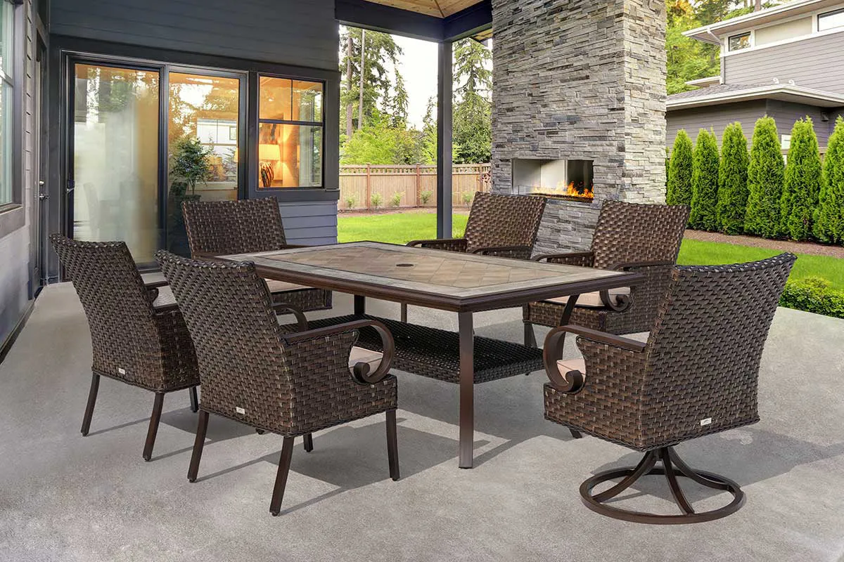 Patio Time Brooks 7-piece Wicker Dining Set