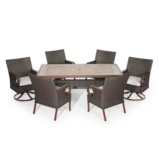Patio Time Brooks 7-piece Wicker Dining Set
