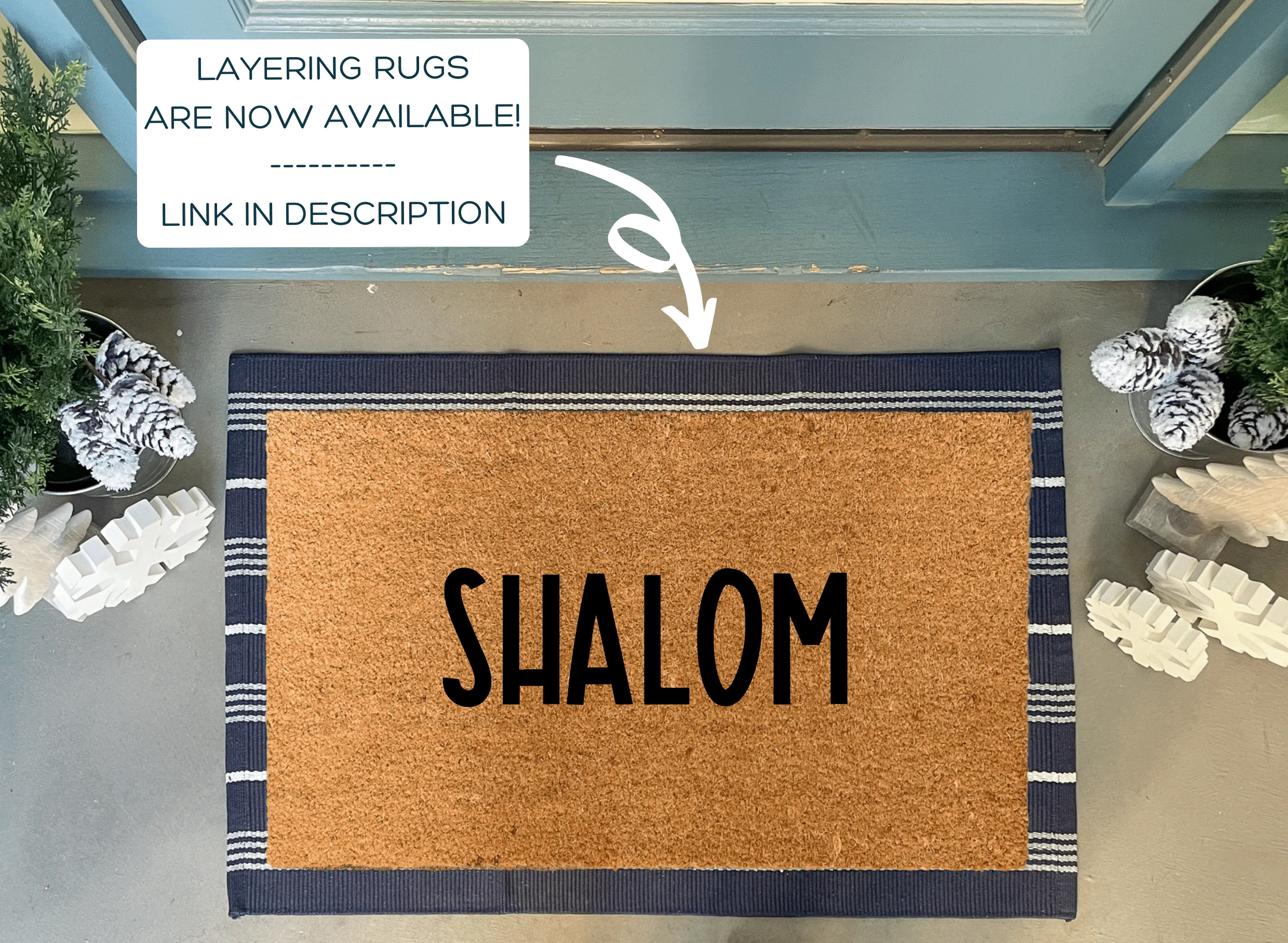 Shalom Doormat, Outdoor Welcome Mat