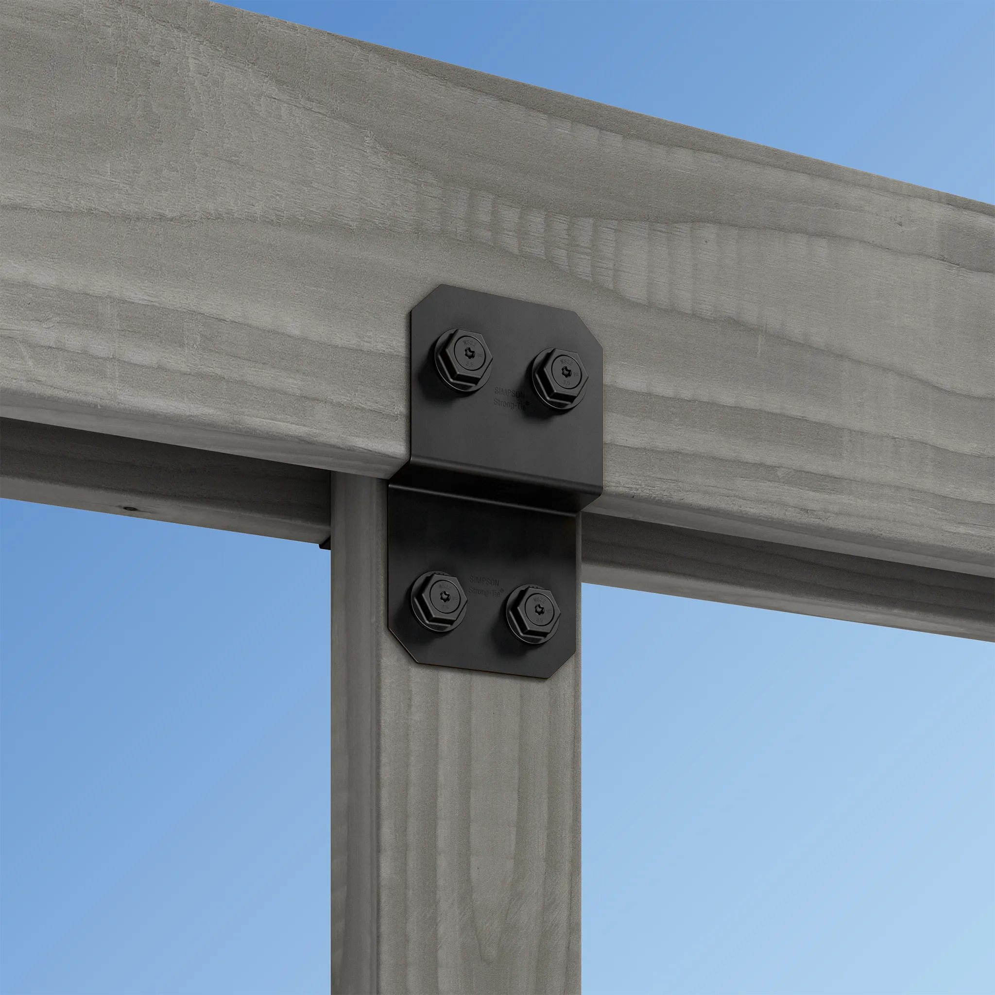 Simpson APVDJT2-6 Outdoor Accents Avant Collection 5 in. ZMAX, Black Powder-Coated Deck Joist Tie for 2x