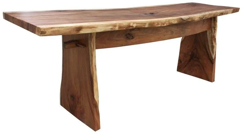 Suar Live Edge Slab Freestanding Bar with Shelf, 118 Inch (choice of table tops)