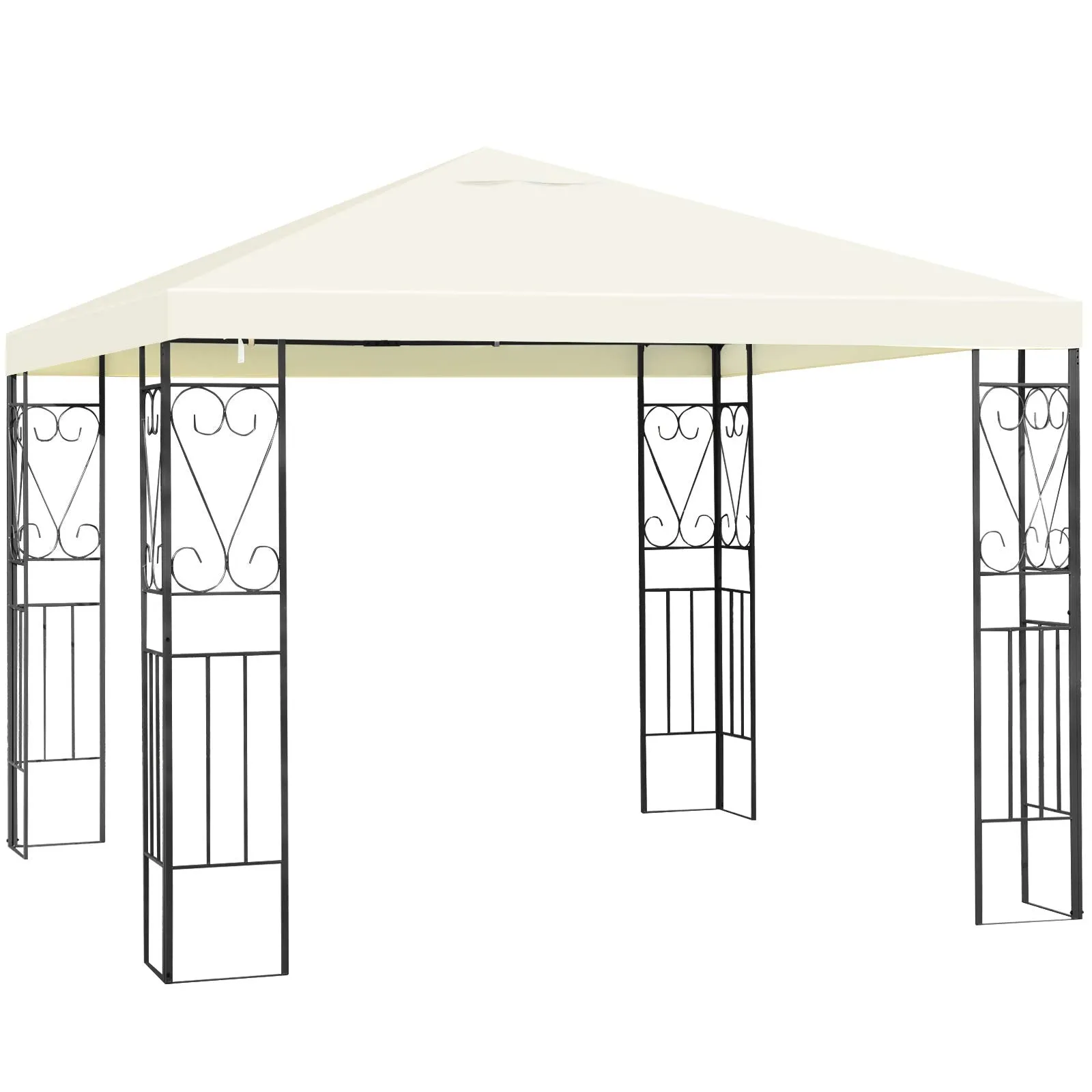 Tangkula 10x10 Feet Steel Patio Gazebo, Outdoor Canopy Gazebo with Water-Resistant Canopy