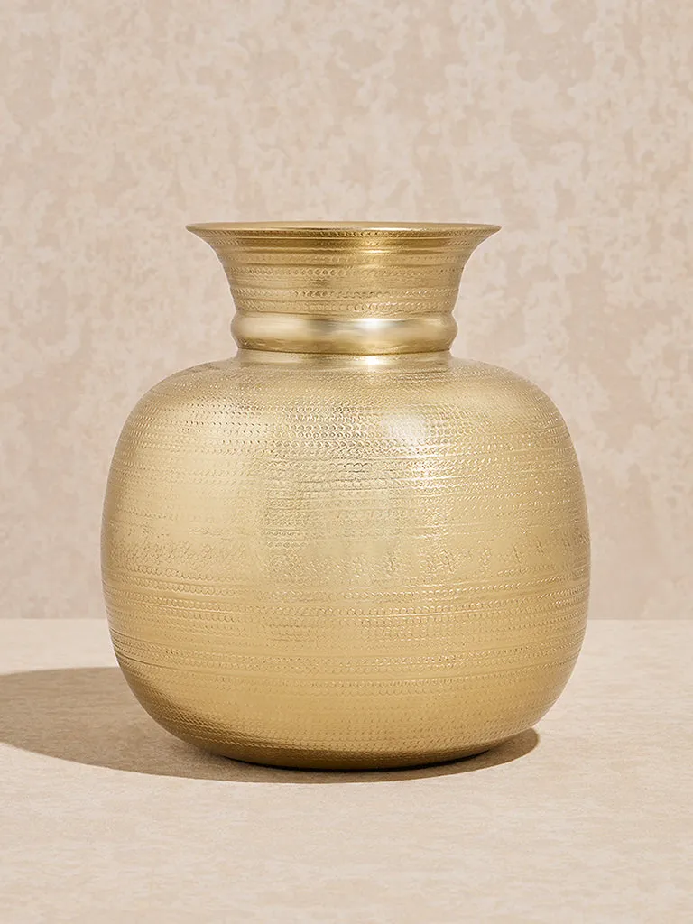 Westside Home Gold Textured Round Vase - Small