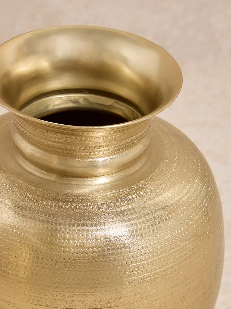 Westside Home Gold Textured Round Vase - Small